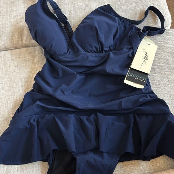 Profile by Gottex Women's Standard Tutti Frutti D-Cup Swimdress Navy Size 8D - Picture 6 of 8